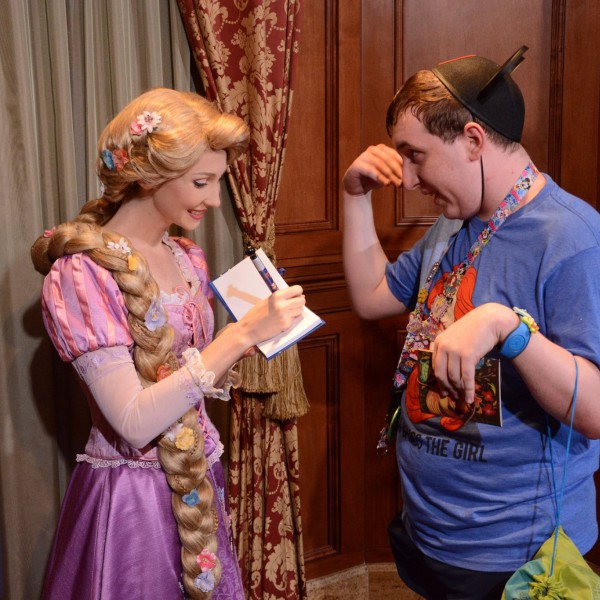 Talking to Punzie at Princess Fairytale Hall
