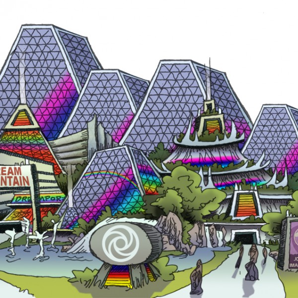 Dream Mountain Facade Pyramids