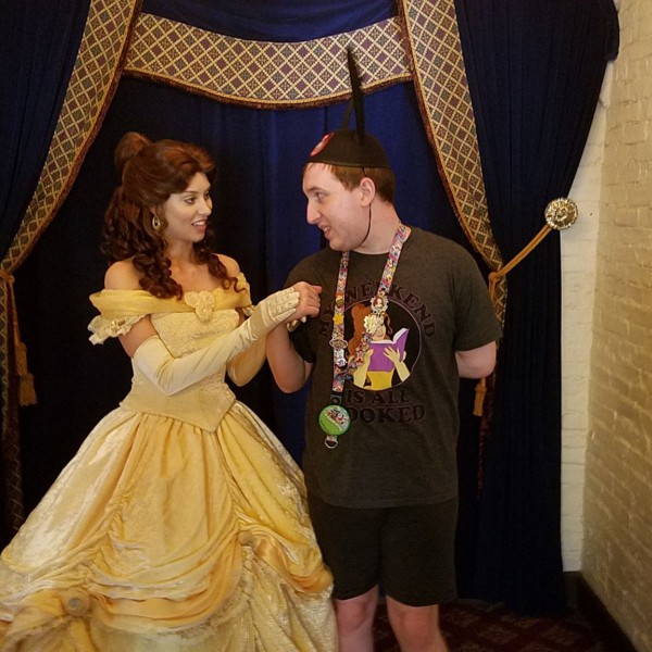 Holding Belle's hand