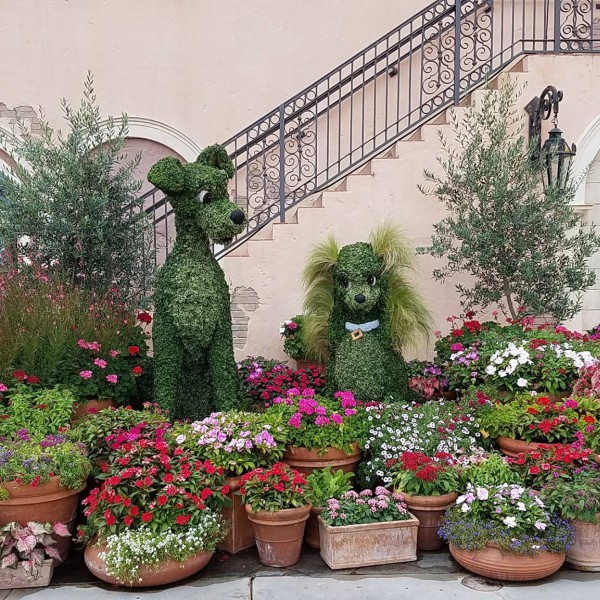 Lady and the Tramp topiary