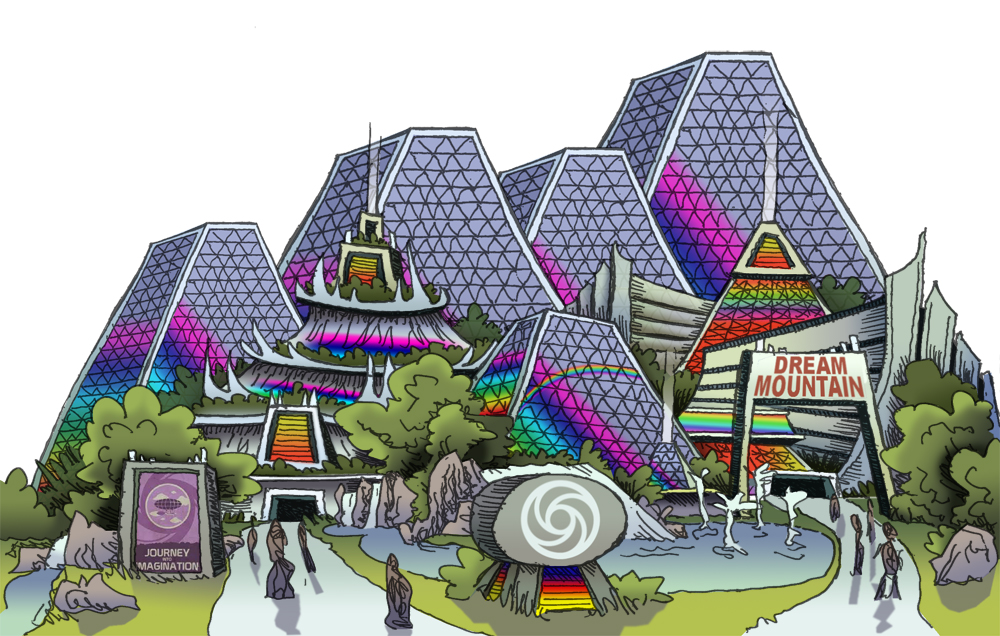 Dream Mountain Facade Pyramids Mirrored