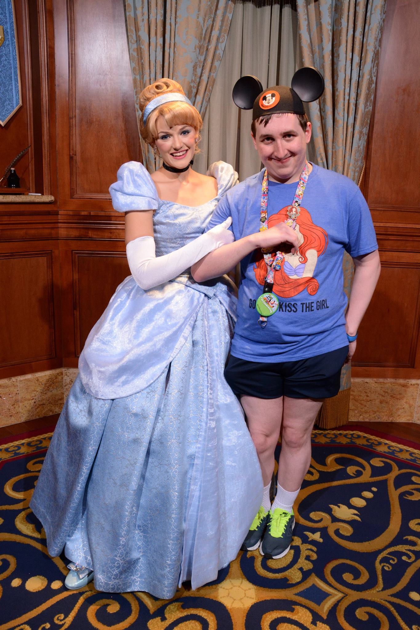Holding Cinderella's arm