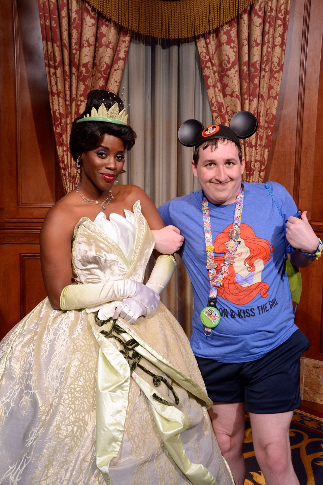 Holding Tiana's arm