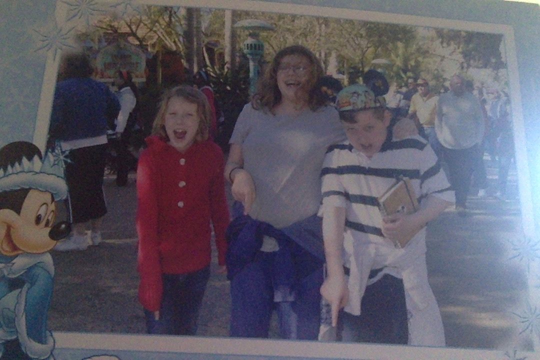 Me and my Sisters pointing at Stitch