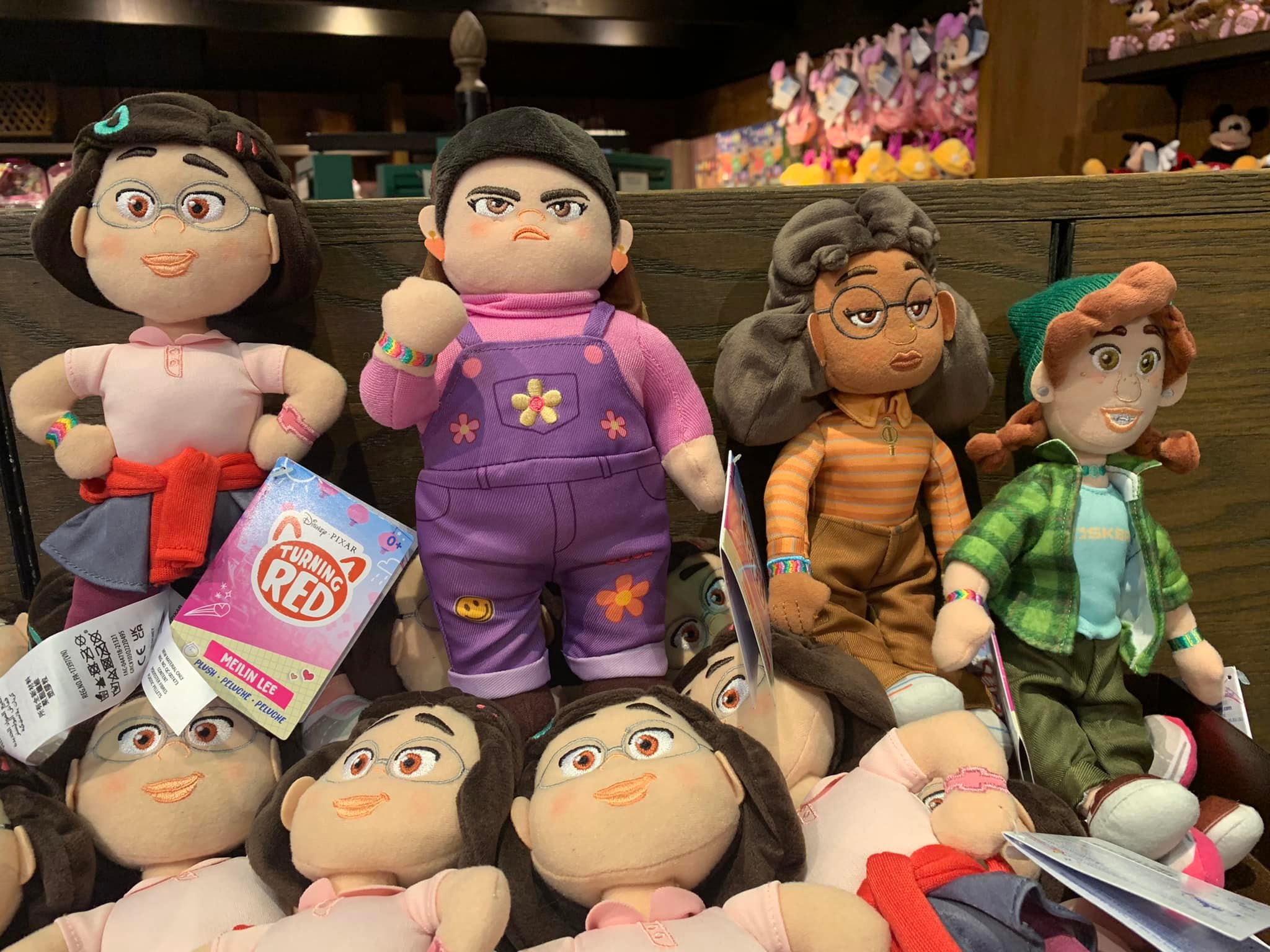 Mei Lee, Abby, Priya, and Miriam plushies