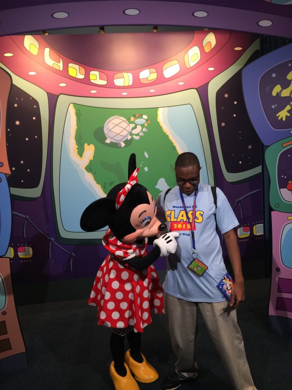 Minnie reads my Senior Trips shirt (May 28 2015)